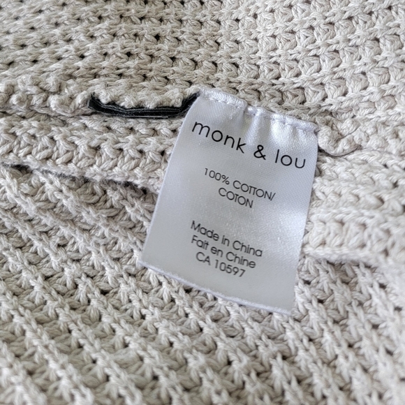 MONK & LOU 》Open Front Oversized Knit Cardigan - Picture 6 of 8